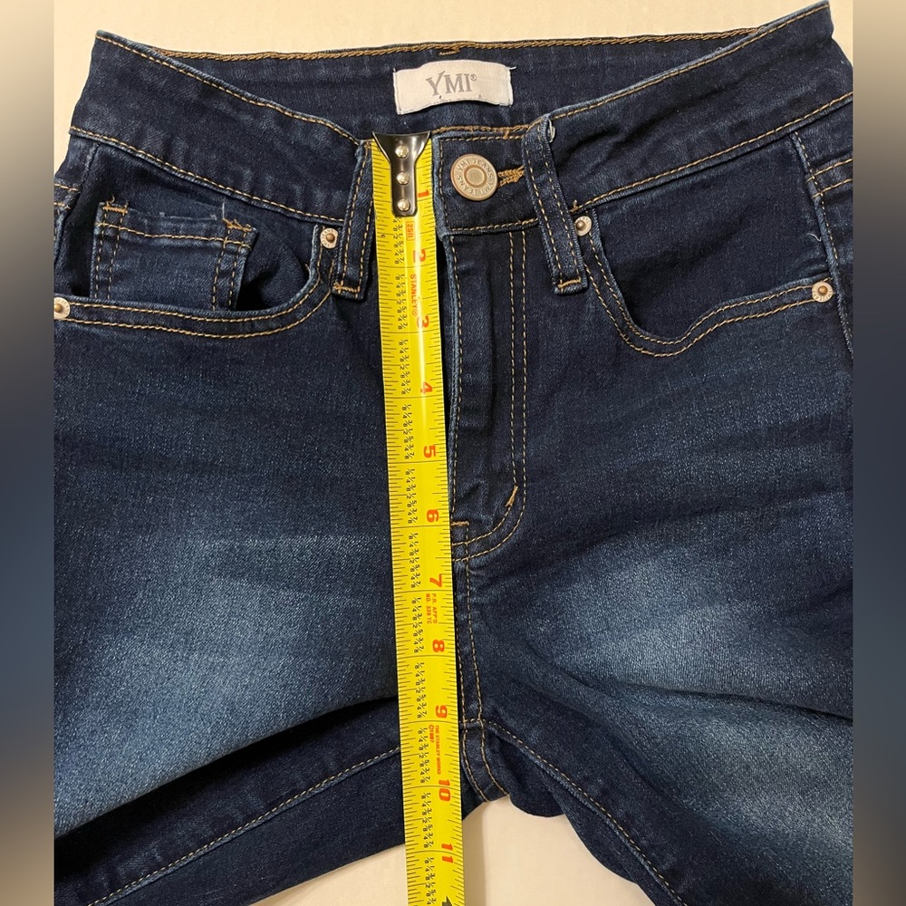 YMI | Blue Flare Jeans with Distressed Knee - Picture 9 of 10